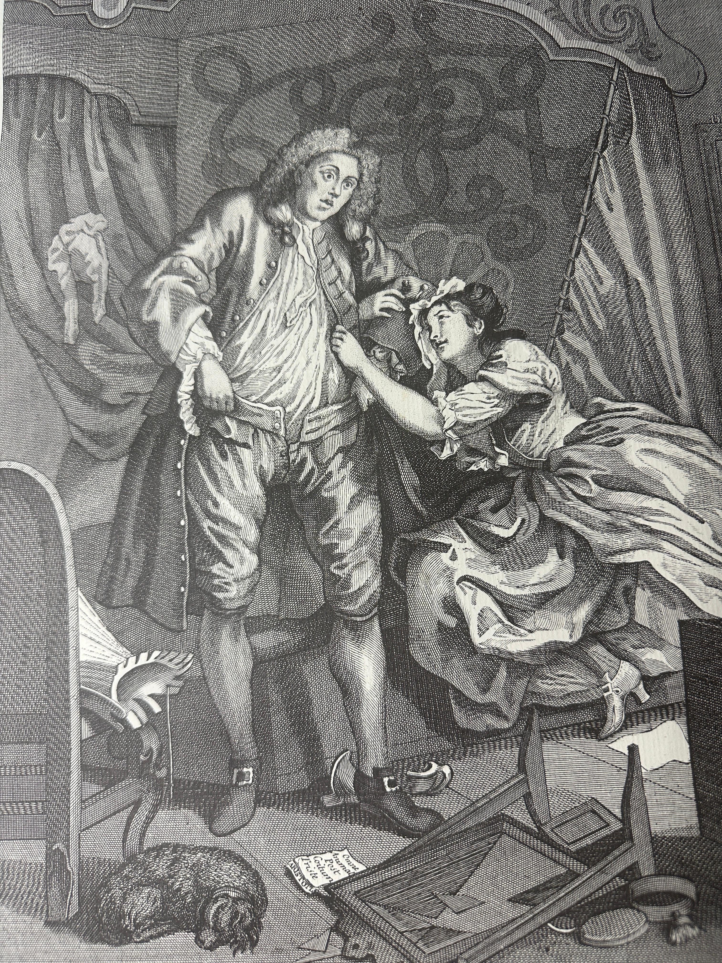 19th Century William Hogarth - 'Before and After' 2 Plate Etchings For Sale