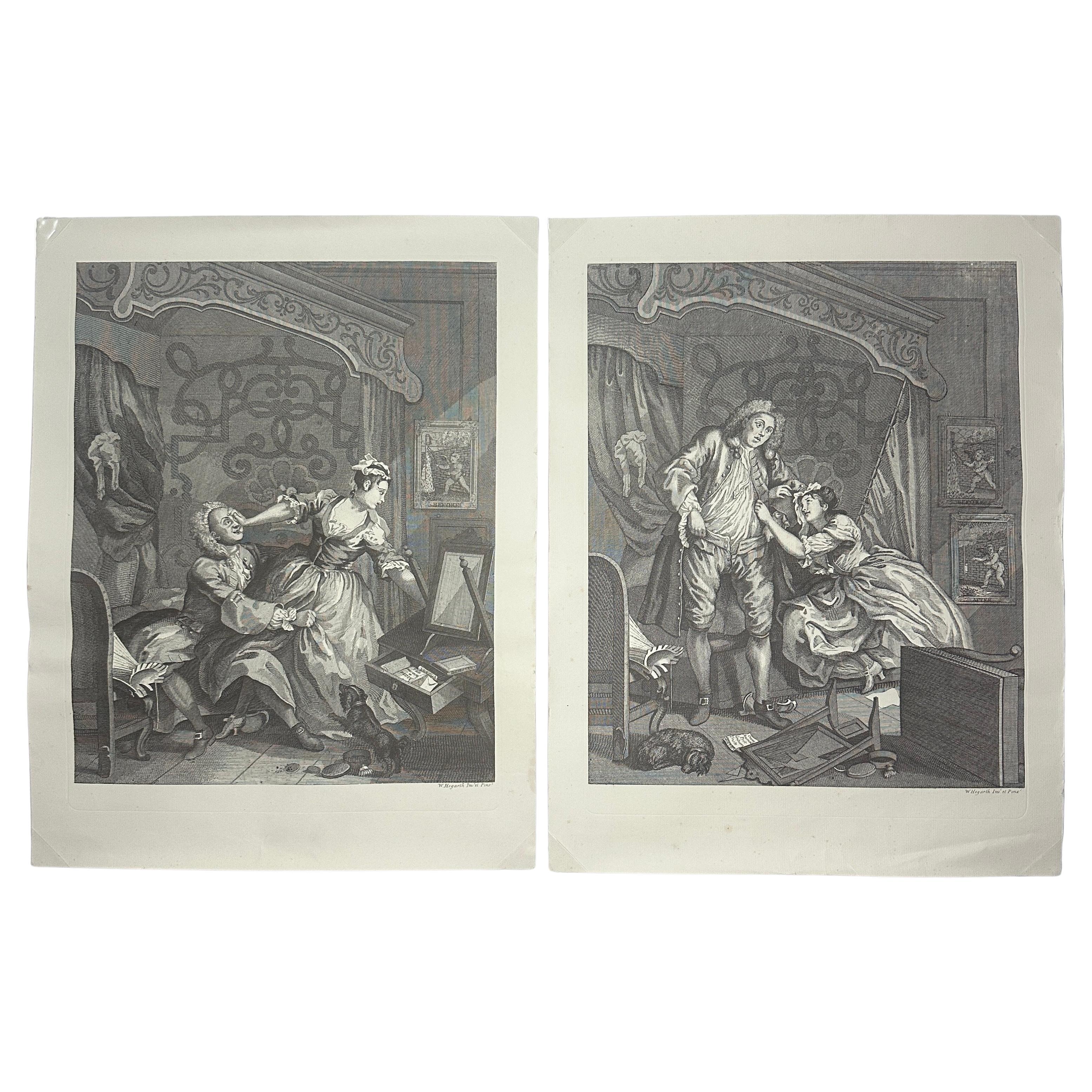 William Hogarth - 'Before and After' 2 Plate Etchings For Sale