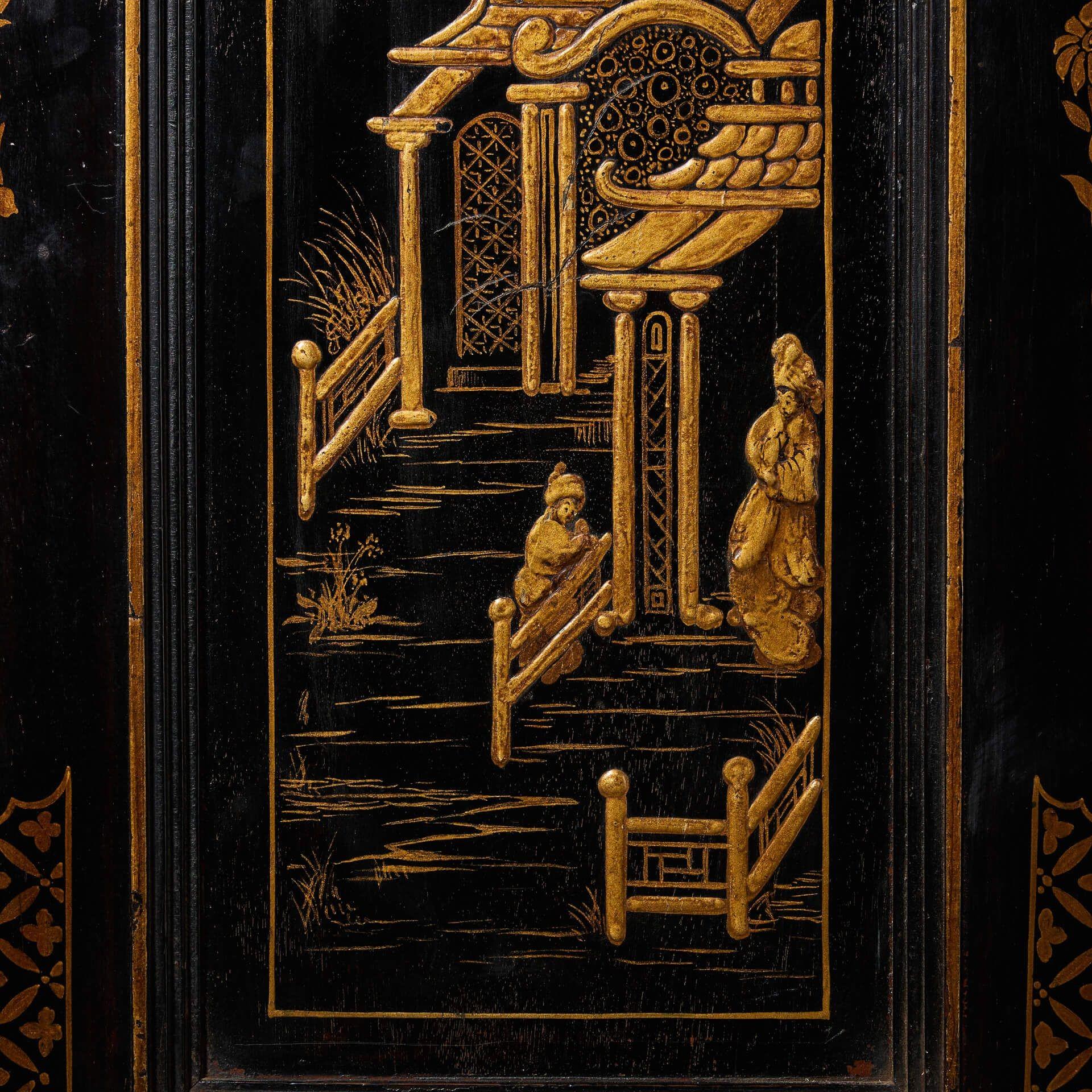 William Hogarth Chinoiserie Door c. 1750 In Fair Condition For Sale In Wormelow, Herefordshire