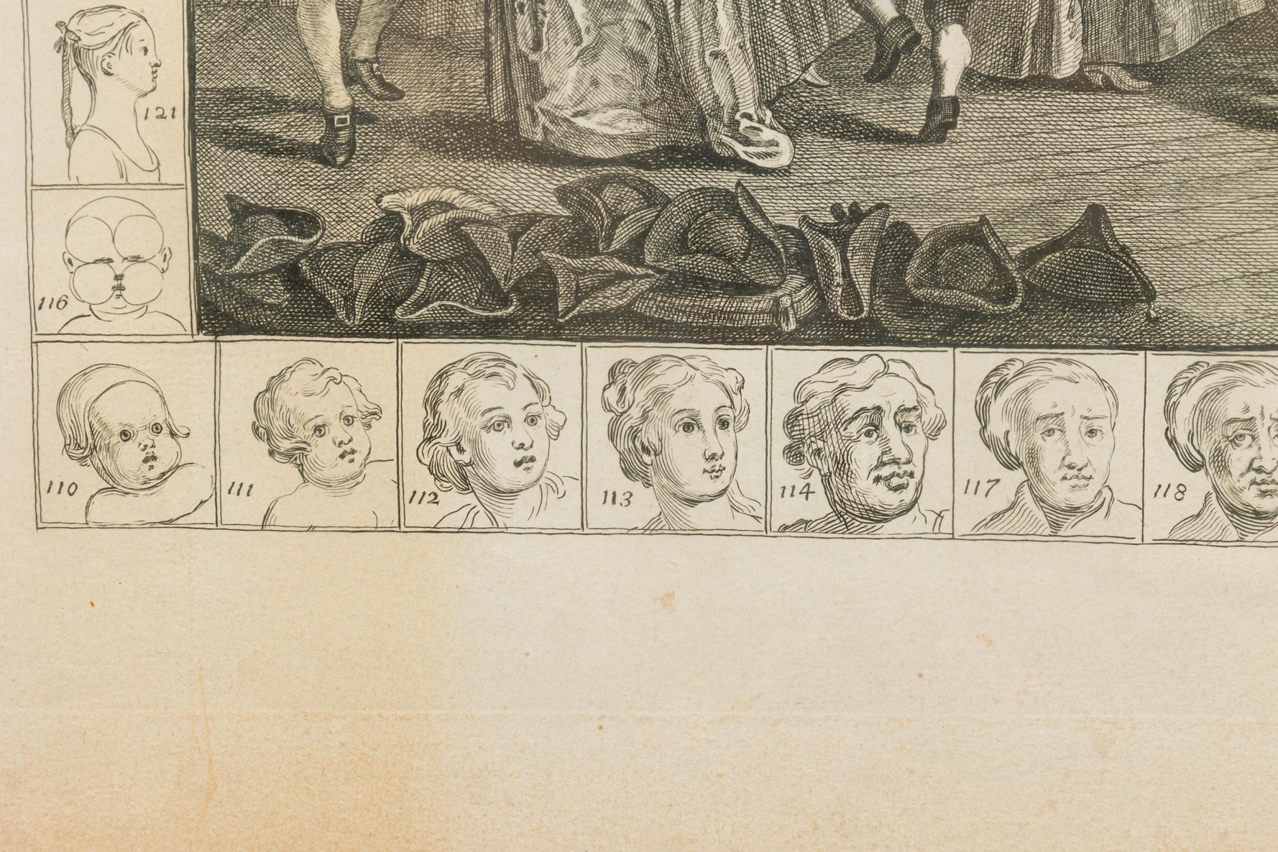 William Hogarth Englischer georgianischer gerahmter georgianischer Druck der „Analysis der Schönheit. Platte II