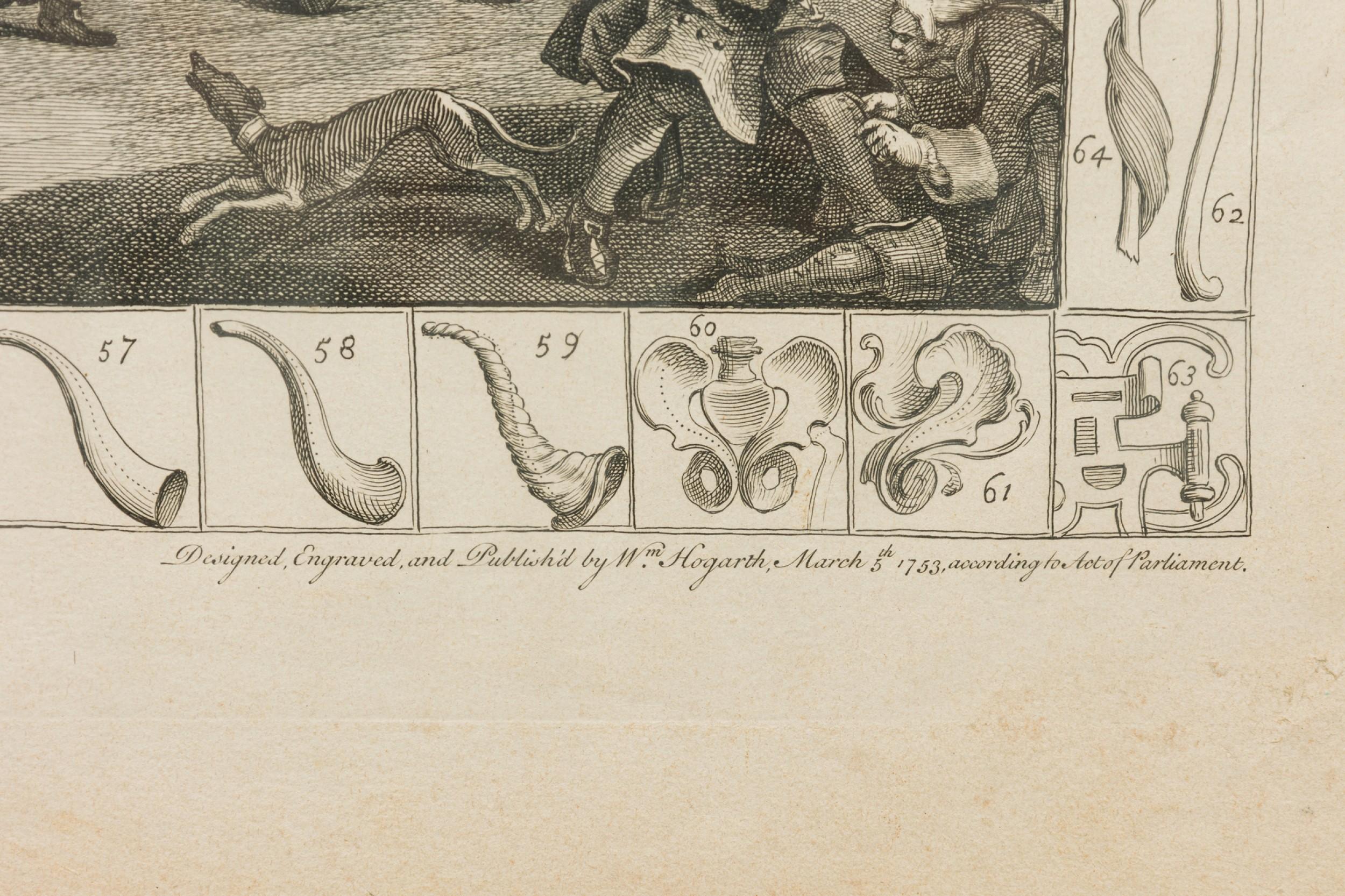 William Hogarth Englischer georgianischer gerahmter georgianischer Druck der „Analysis der Schönheit. Platte II
