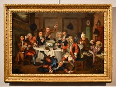 Landscape Dinner Hogarth Paint Oil on canvas 18th Century Old master English Art