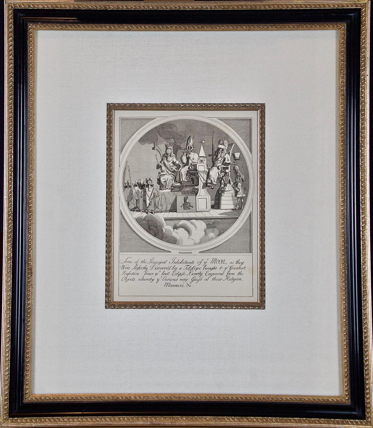 "Principal Inhabitants of the Moon": A Framed 18th Century Satire by Hogarth