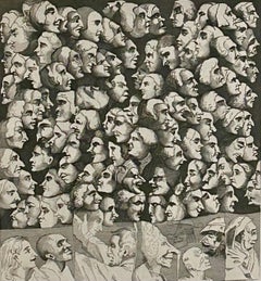 3 Characters 4 Caricaturas Engraving, Figurative Print, Circa 1830