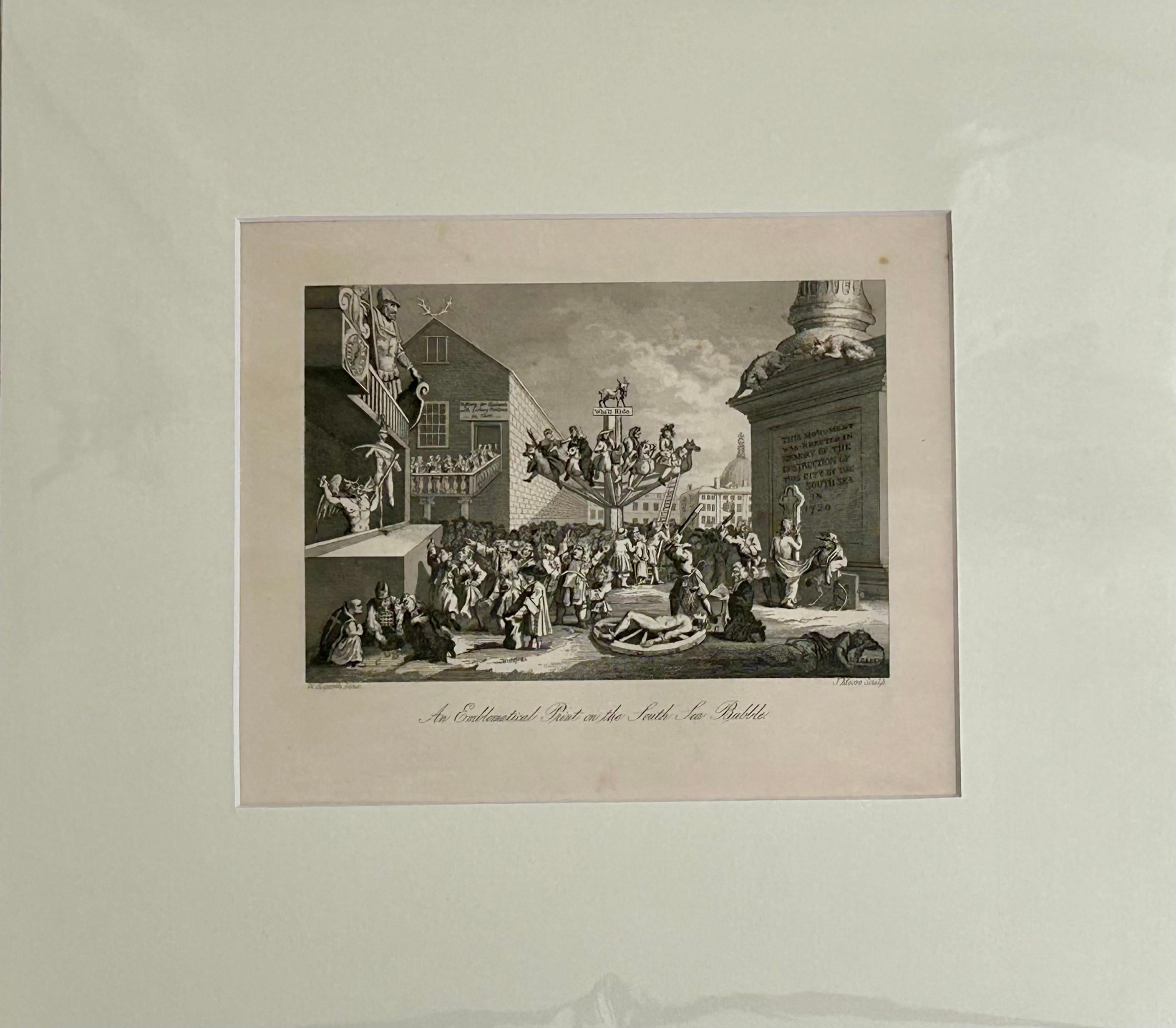 An Emblematical Print on the South Sea Bubble - Brown Figurative Print by William Hogarth