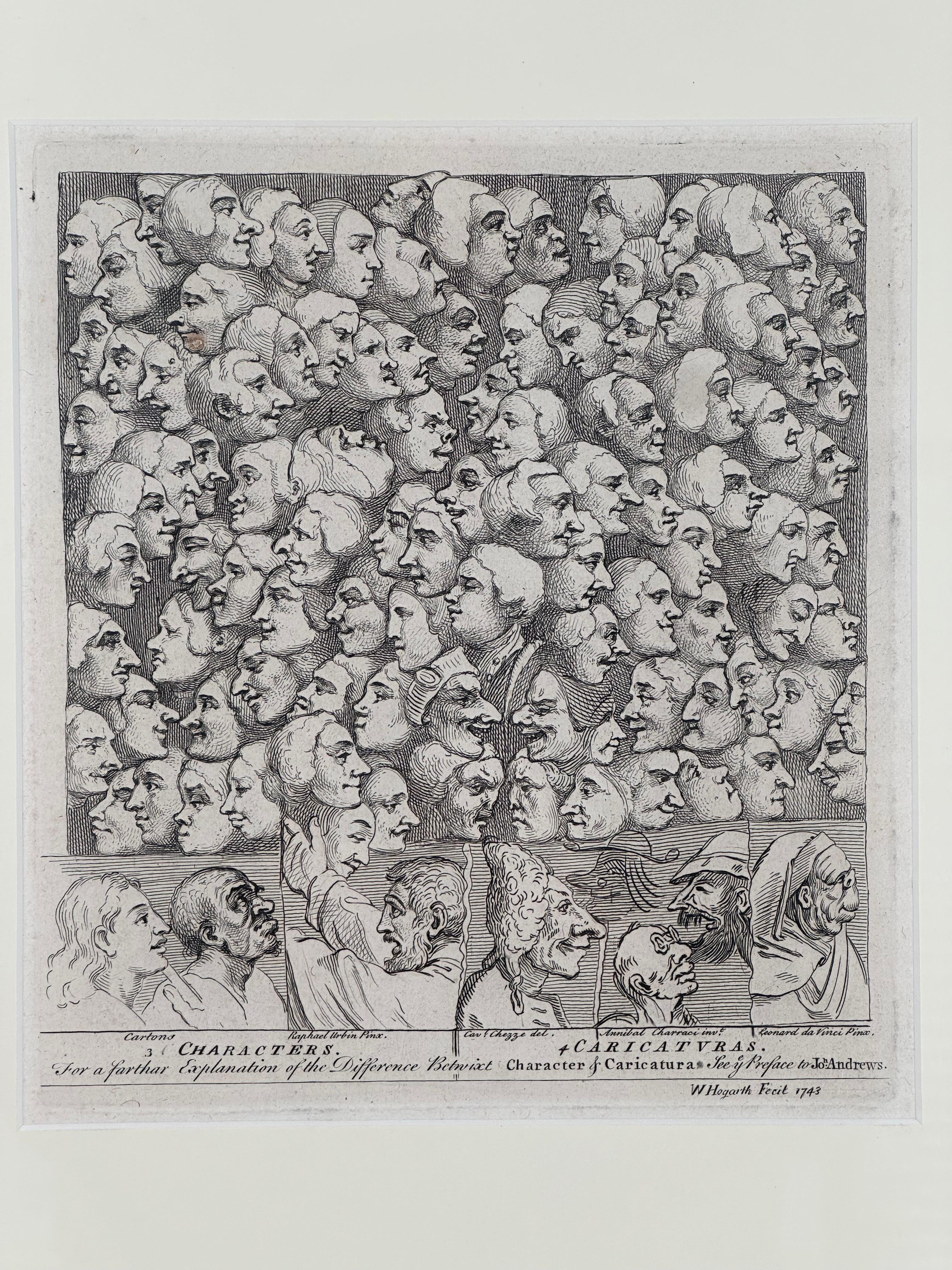 Character vs. Charicature - Print by William Hogarth