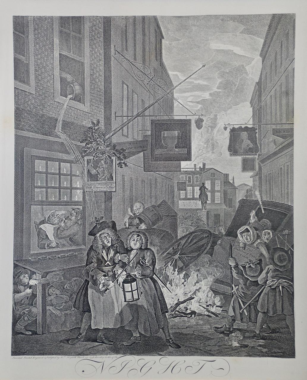  Quatre gravures de Hogarth encadrées « Four Times of the Day » en vente 12