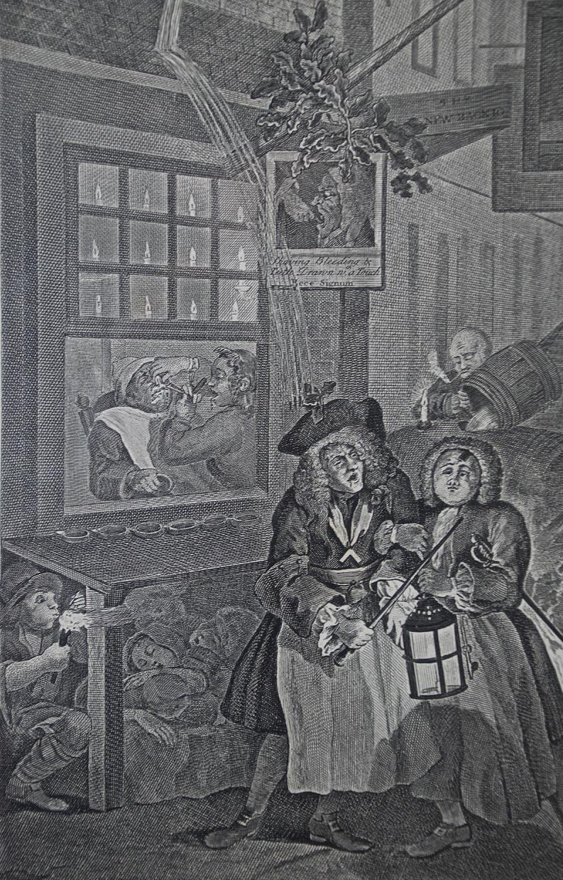  Quatre gravures de Hogarth encadrées « Four Times of the Day » en vente 14