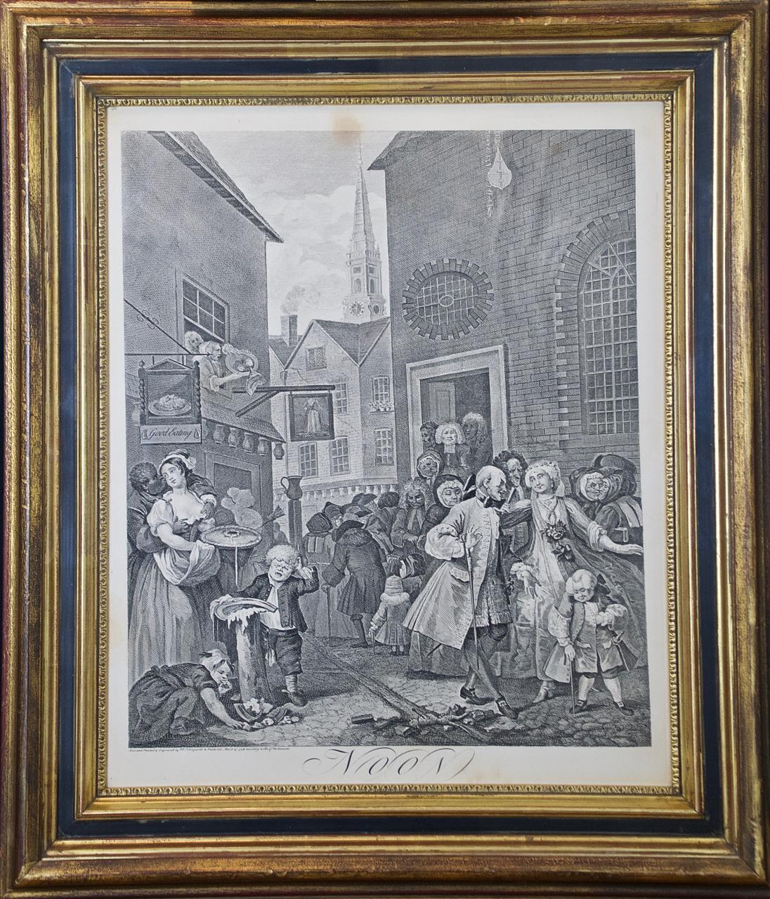 Cuatro grabados Hogarth enmarcados 