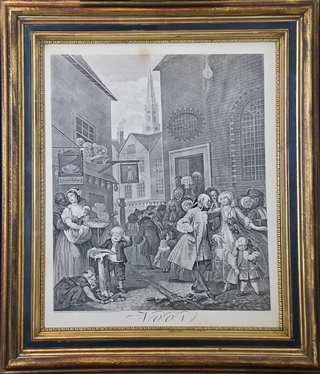  Gerahmte Hogarth-Stiche „Four Times of the Day“ von Hogarth – Print von William Hogarth