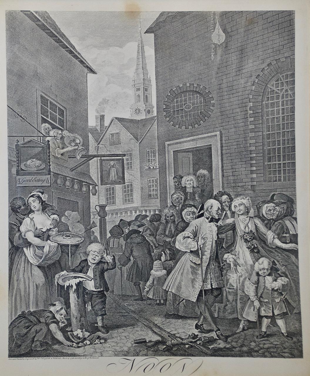  Quatre gravures de Hogarth encadrées « Four Times of the Day » en vente 4