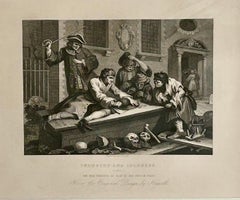Antique Industry and Idleness Plate 3: The Idle 'Prentice at Play In The Church Yard