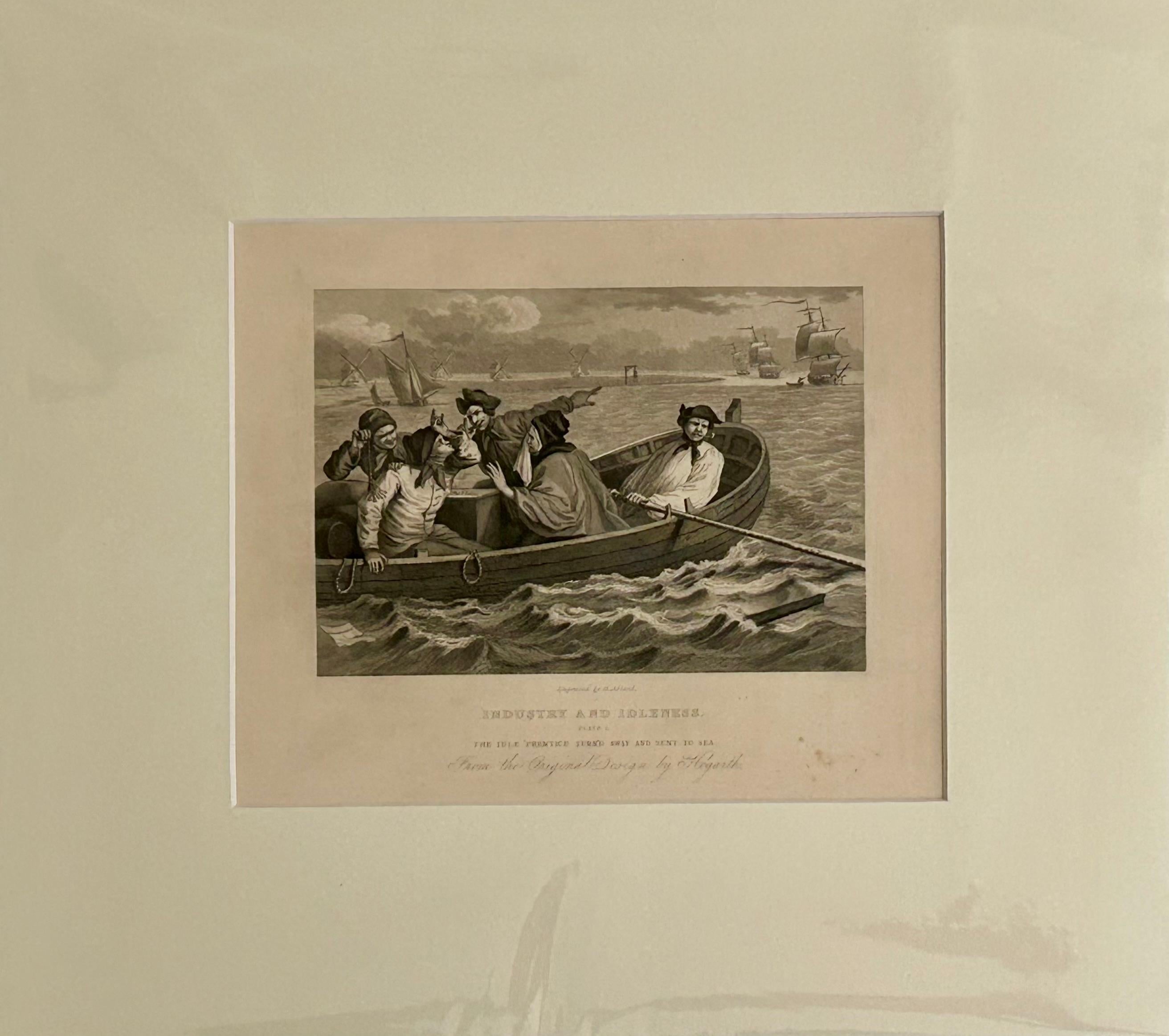 Industry and Idleness Plate 5: The Idle 'Prentice Turn'd Away & Sent to Sea - Print by William Hogarth
