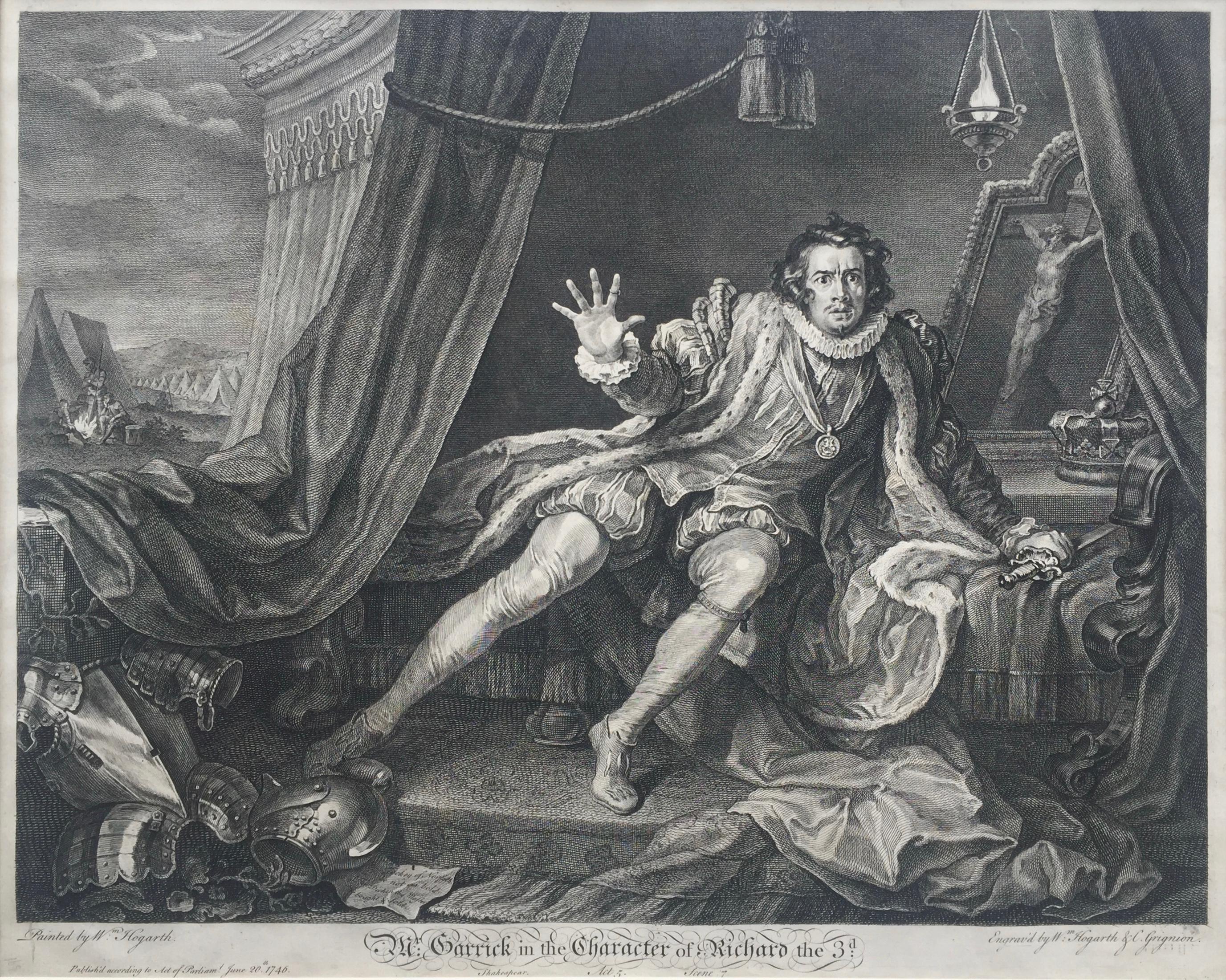 Mr. Garrick in the Character of Richard the 3rd  - FINE IMPRESSION