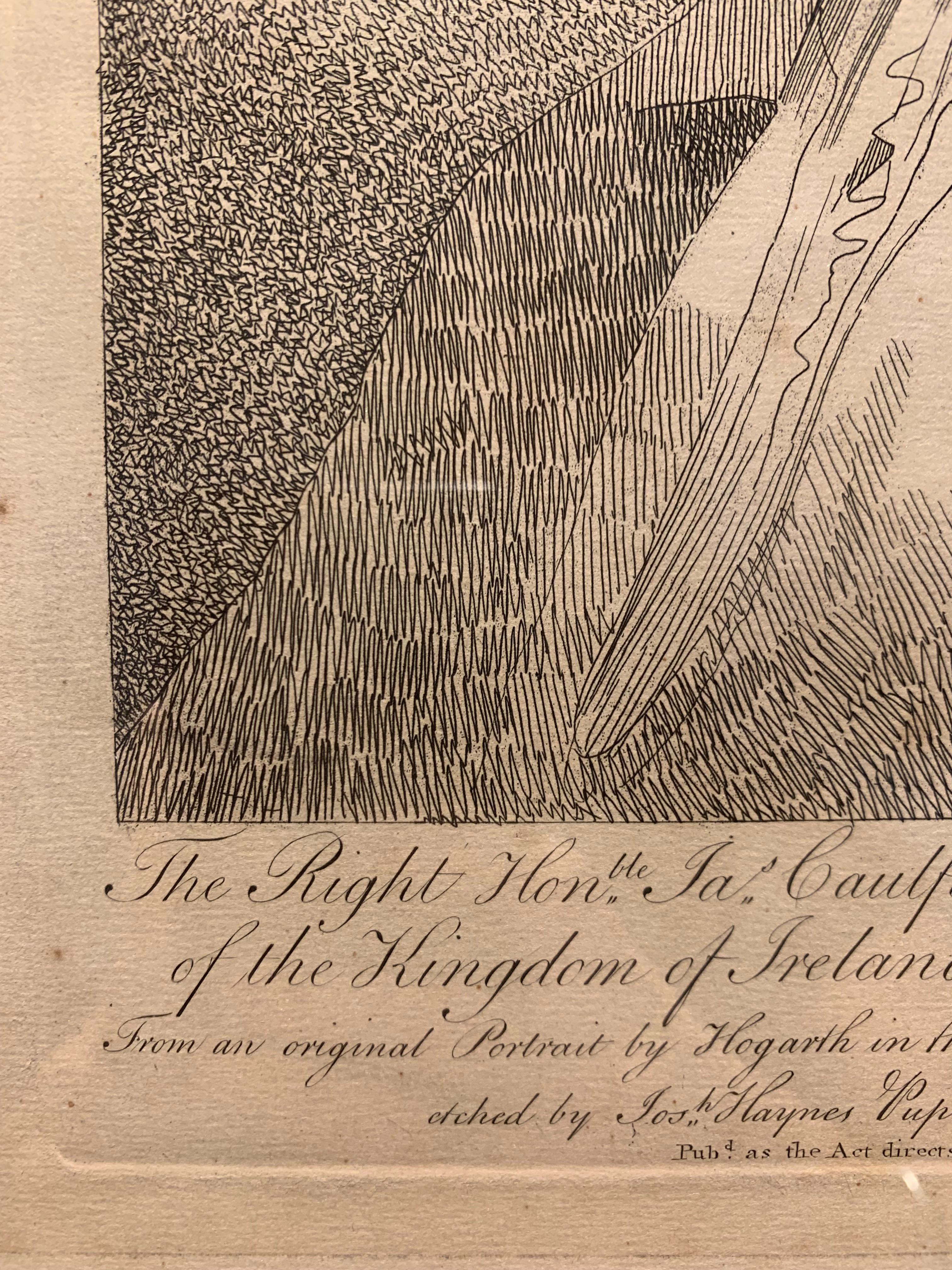 'Portrait of James Caulfield' by William Hogarth, Etching For Sale 5