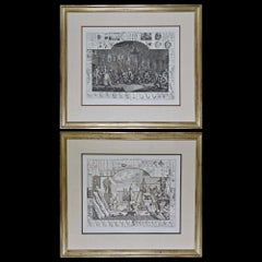 Analyse de la beauté" de William Hogarth : Un ensemble de deux gravures encadrées du C.I.C.