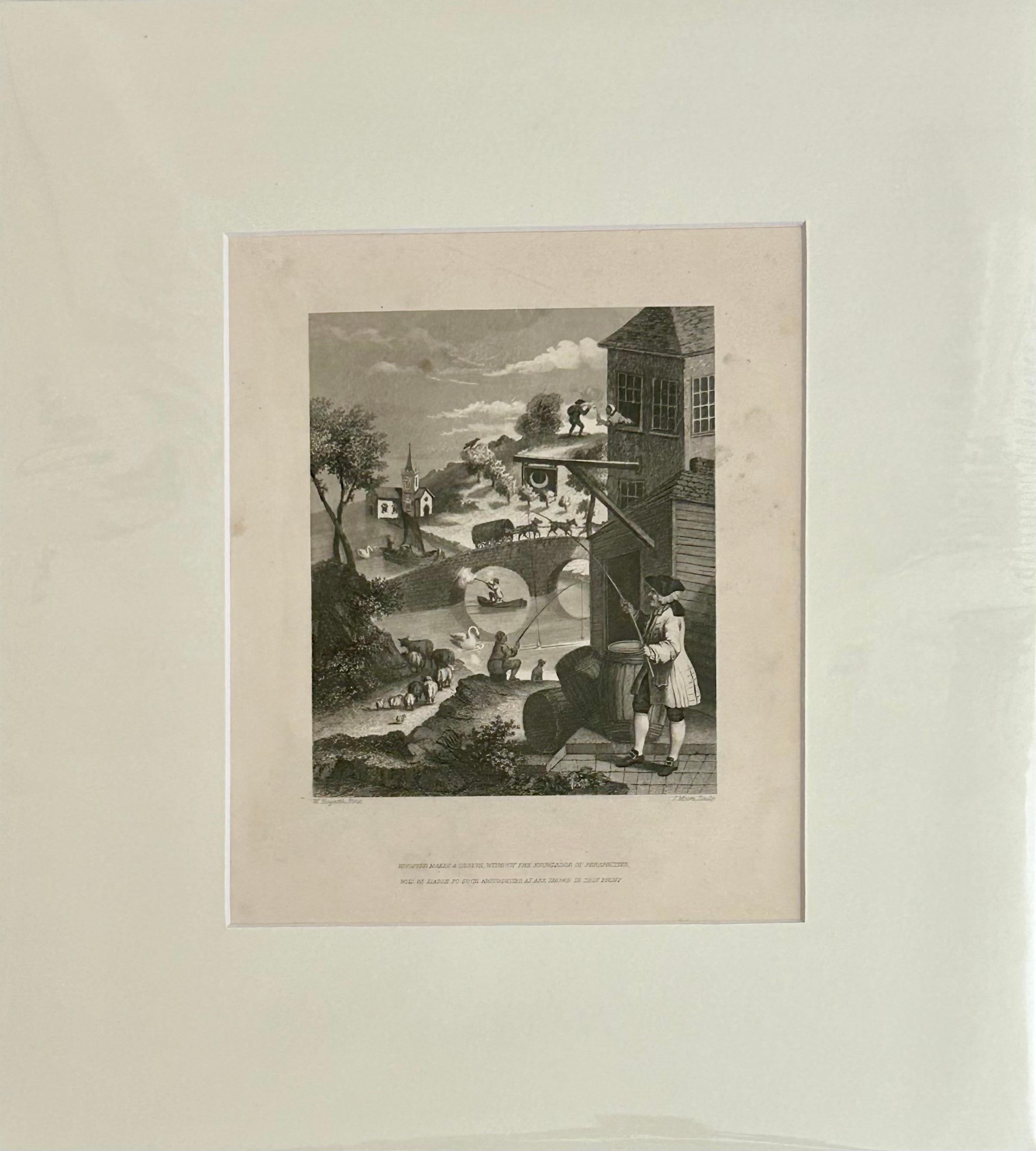 Chiunque realizzi un disegno senza conoscere la prospettiva - Figurative Print Beige di William Hogarth
