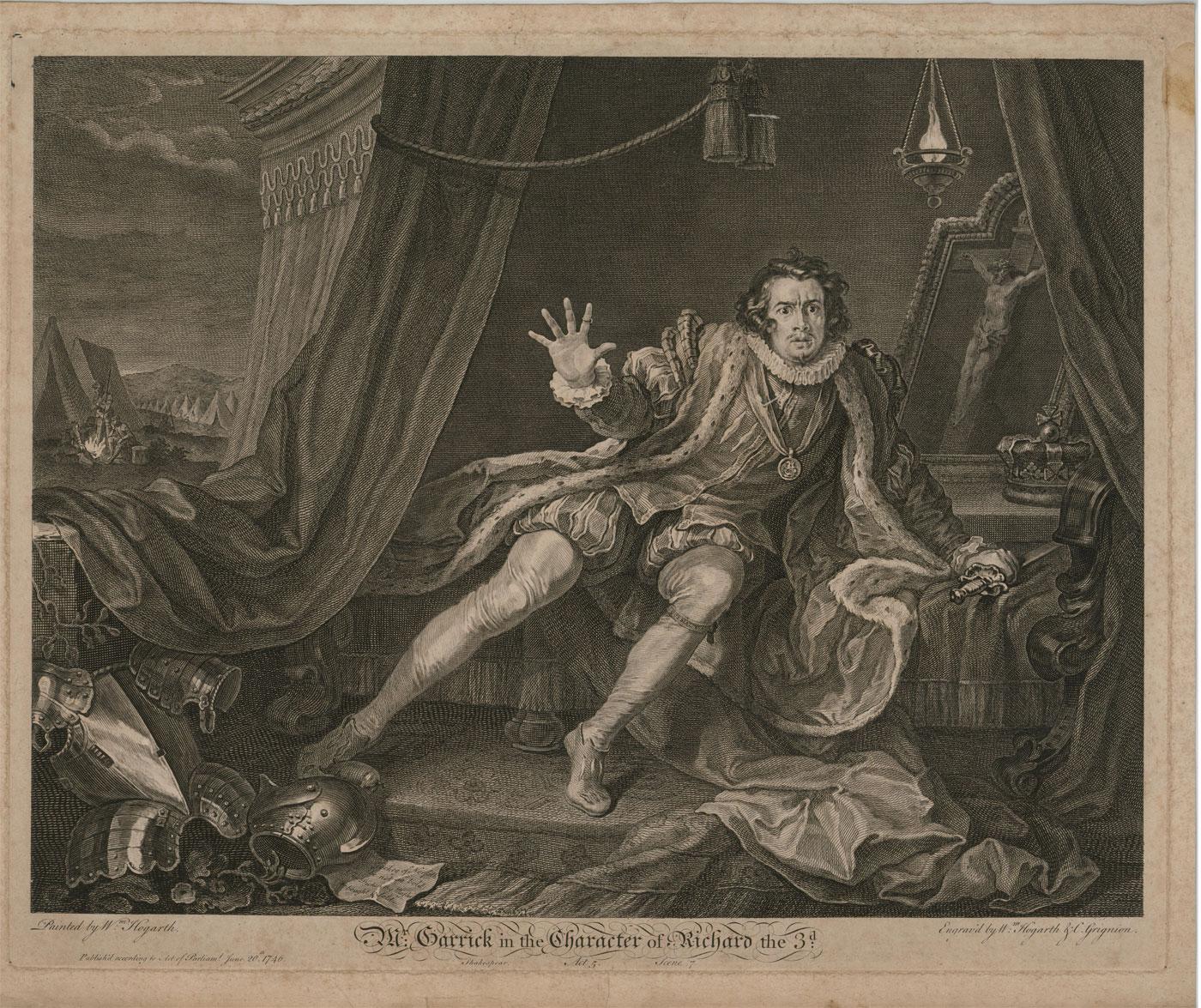 William Hogarth (1697–1764) - 1746 Engraving, Mr Garrick, Richard the Third 1