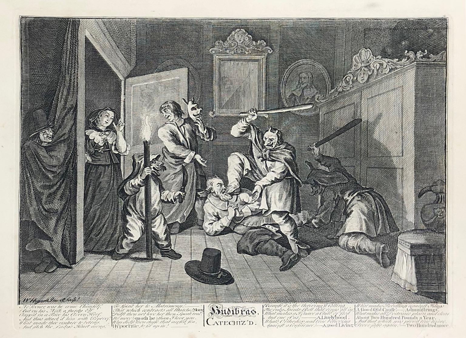 William Hogarth (1697-1764) Hudibras's First Adventure/Hudibras Catechiz'd  For Sale 1
