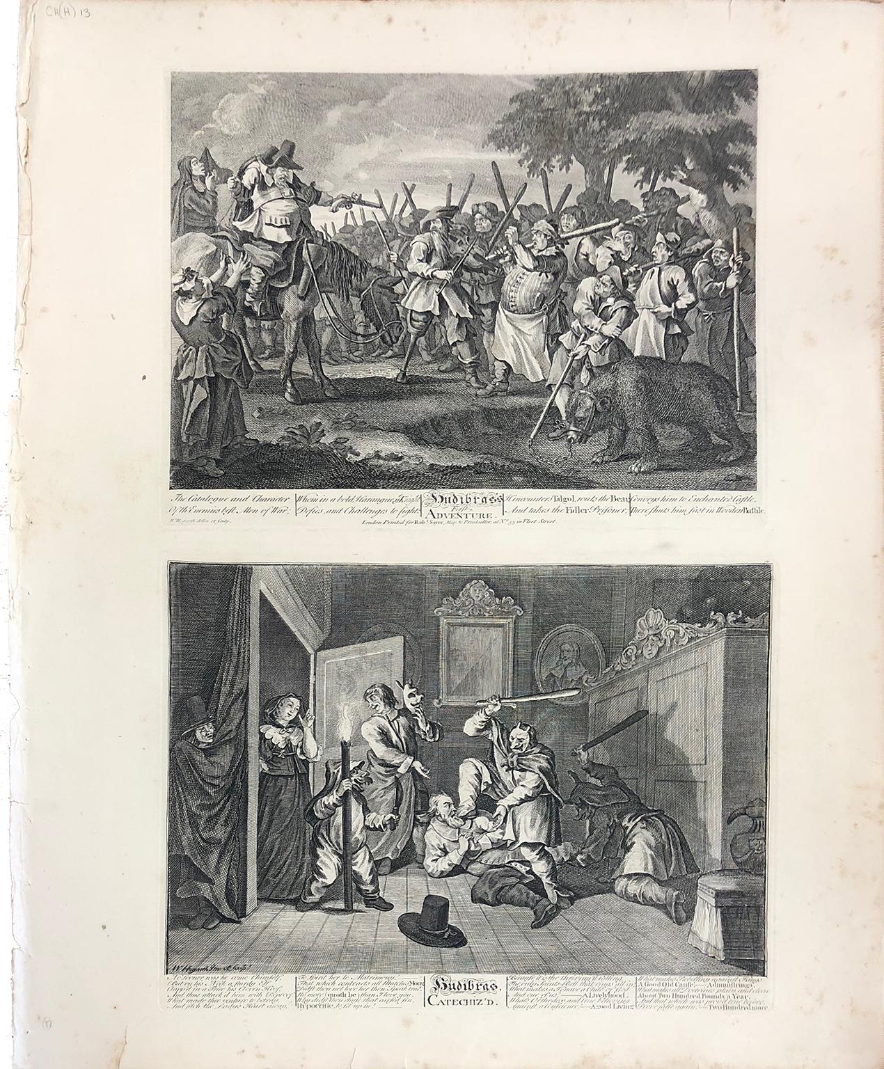 William Hogarth (1697-1764) Hudibras's First Adventure/Hudibras Catechiz'd  For Sale 2