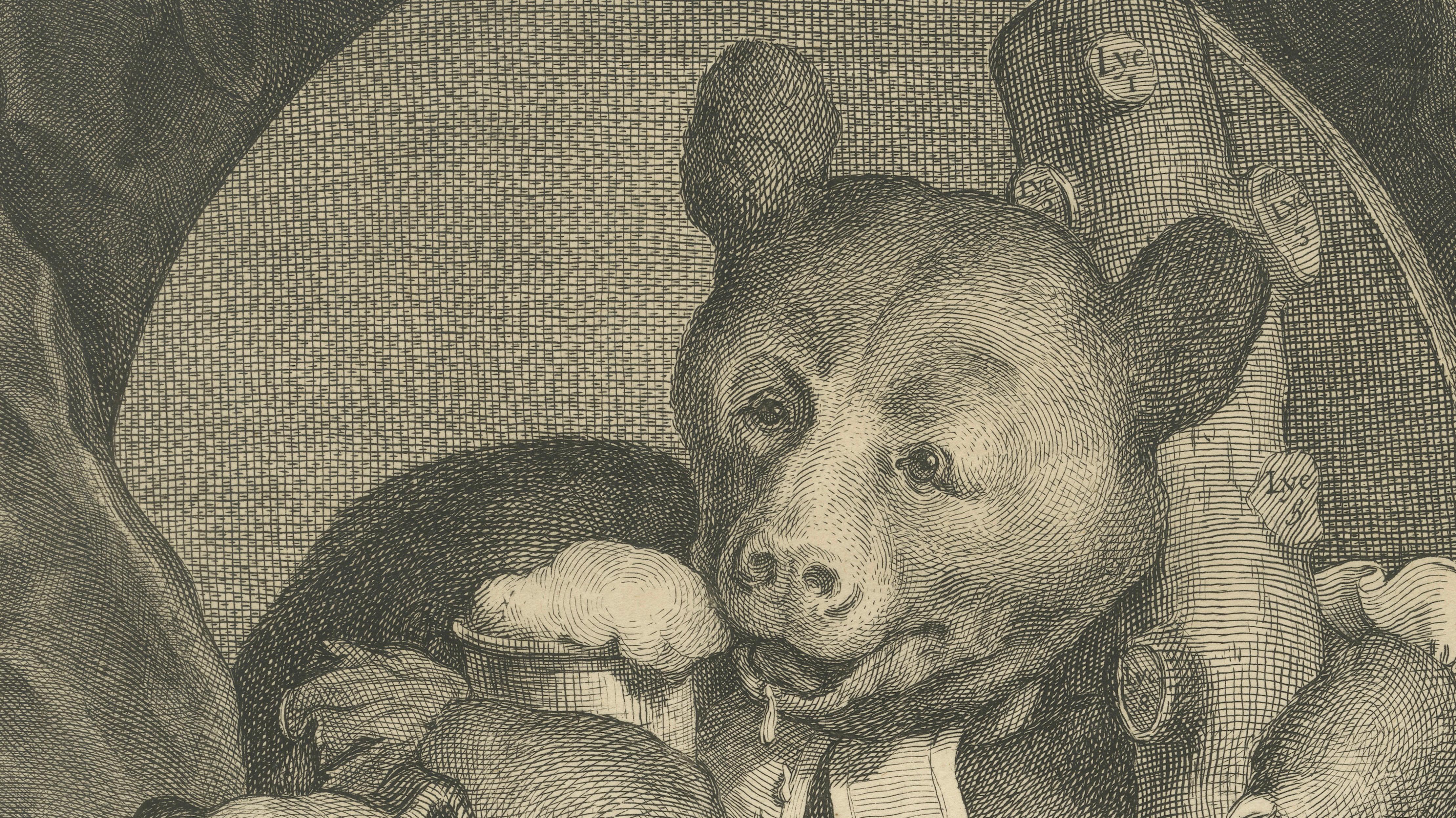 William Hogarth, The Bruiser – Satirical Churchill Bear Engraving, 1763