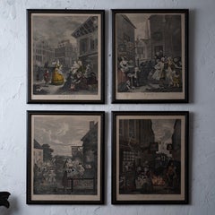 William Hogarth, Les quatre moments de la journée - Lot de 4