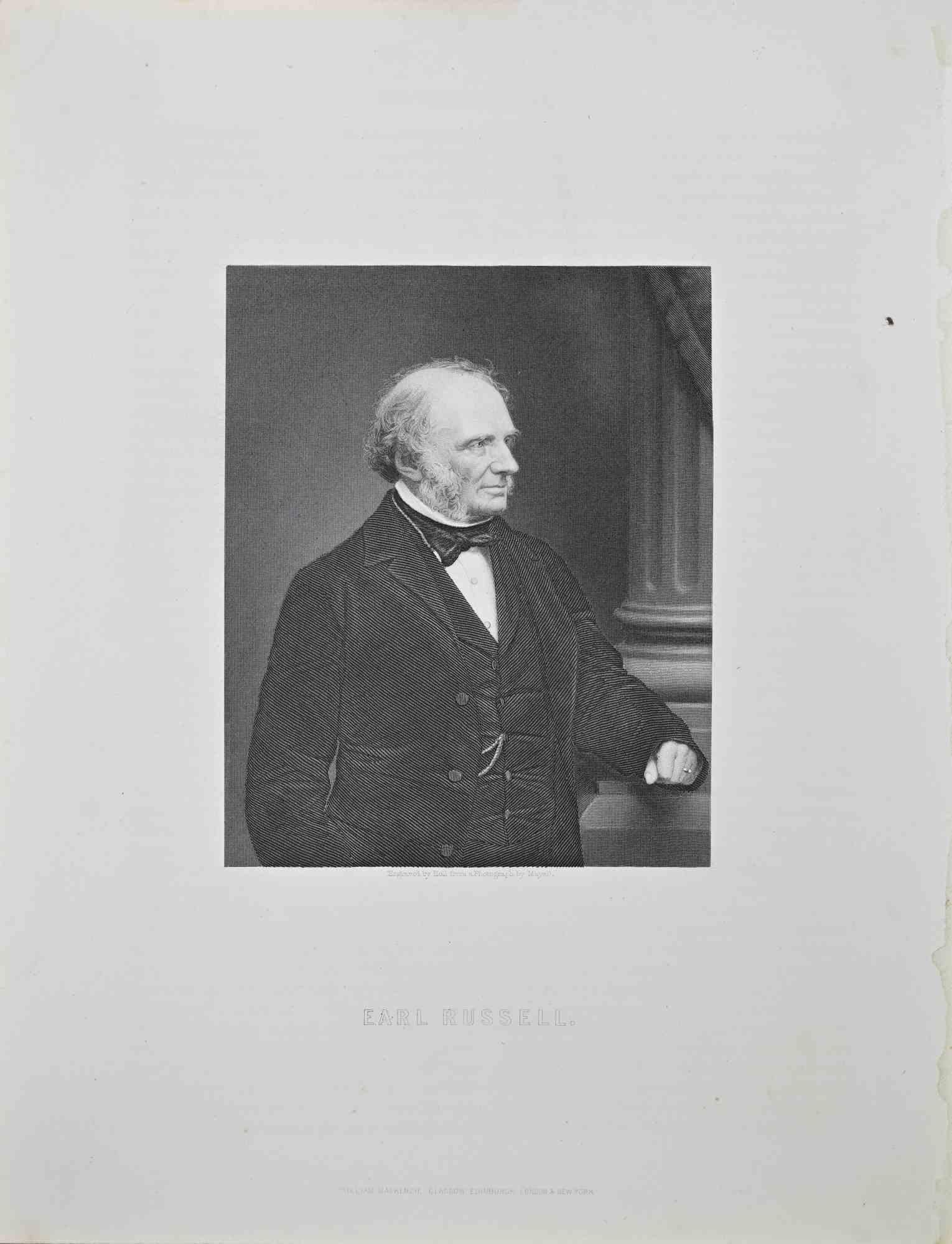 Retrato del Conde Russell es una obra de arte realizada por William Holl (1807-1871), a partir de una Fotografía de Mayall.

Litografía, impresa en 1872 por Milliam Mackenzie, Londres.
Buen estado.
