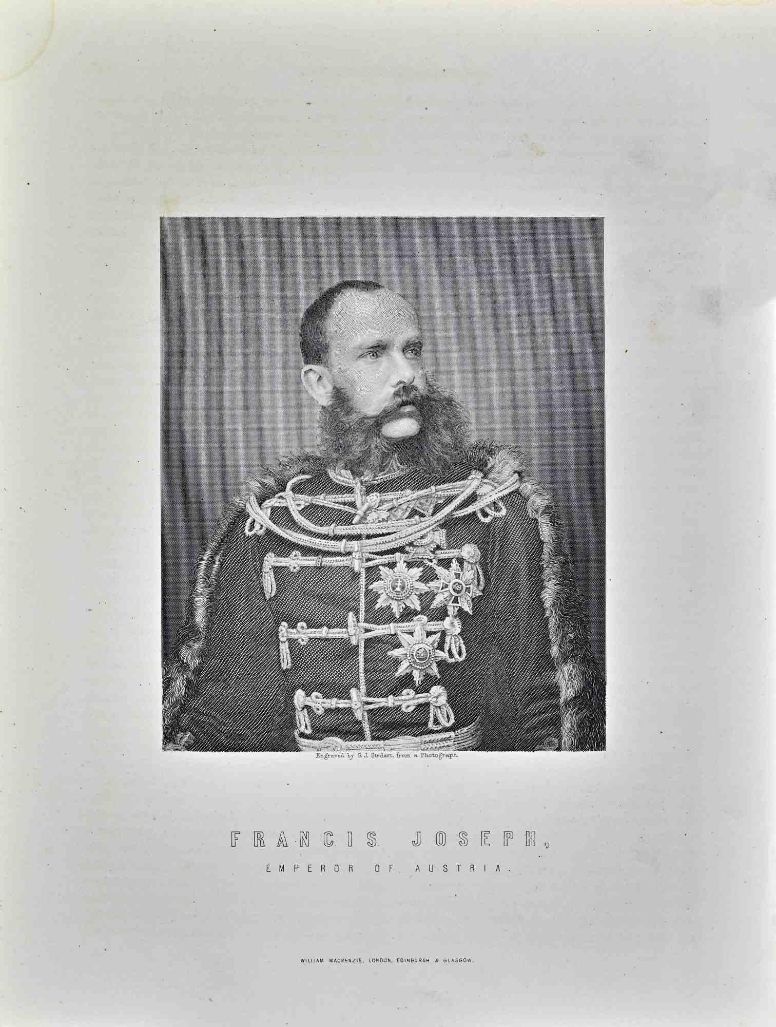 Das Porträt von Franz Joseph, Kaiser von Österreich ist ein Kunstwerk, das von George James Stodart (1838-1913) nach einer Fotografie angefertigt wurde.

Lithografie, gedruckt 1872 bei Milliam Mackenzie, London.

Guter Zustand.