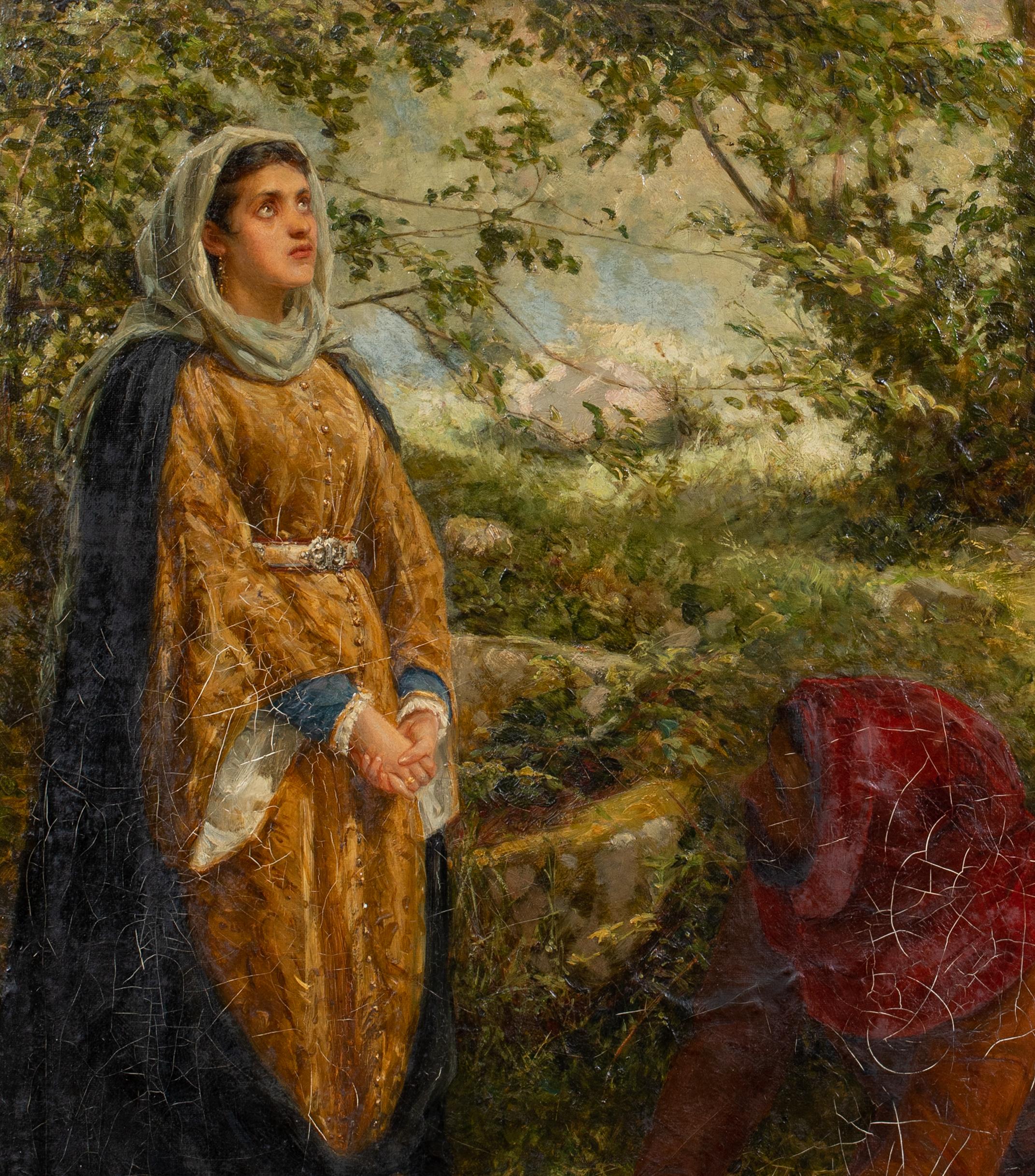 Rest From The Flight Into Egypt, 19th Century

inscribed to WILLIAM HOLMAN HUNT (1827-1910)

Large 19th century Pre-Raphaelite scene of the rest from the flight into Egypt, oil on canvas ascribed to William Holman Hunt. Beautiful scene typical of