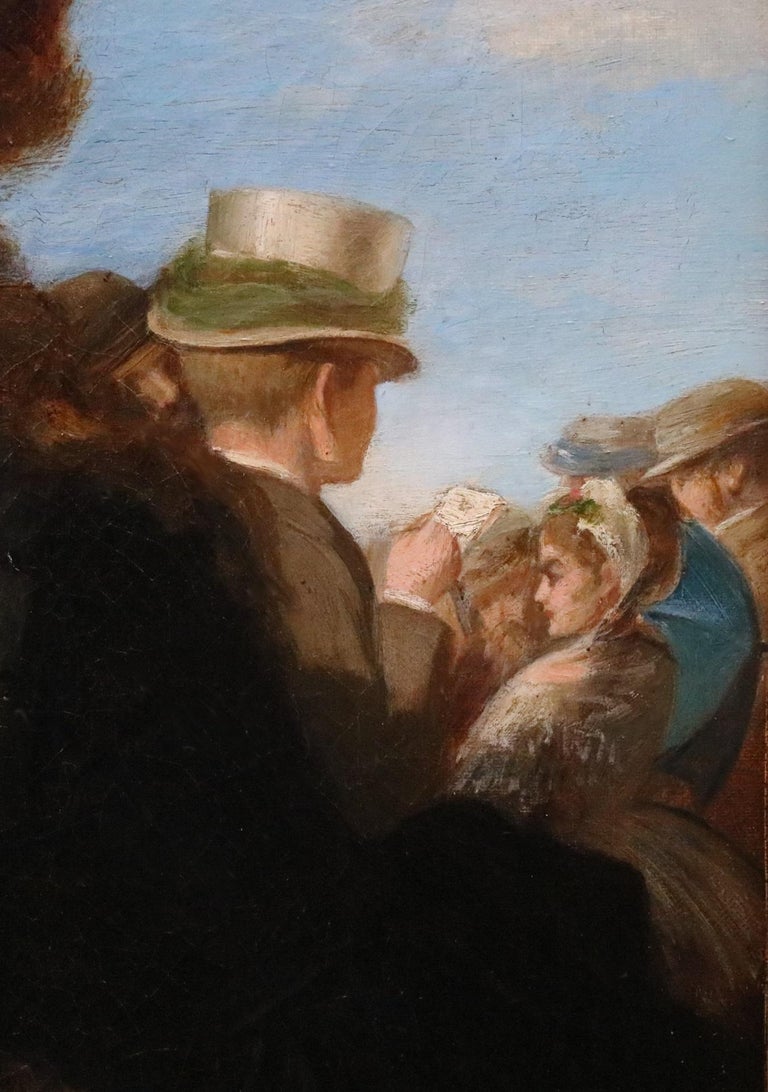 Our Party at the Oaks - 19th Century Exhibition Oil Painting Famous Horse Race  For Sale 5