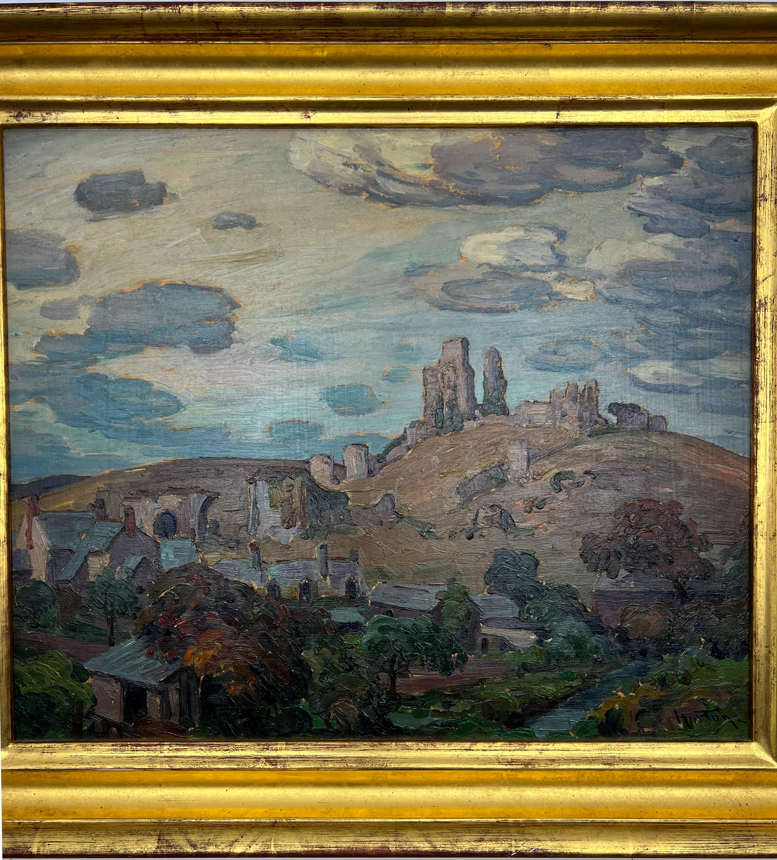 A lovely little Impressionist landscape of Corfe Castle in Dorset, England painted by William Samuel Horton (1856-1936).  

From AskArt: 
A landscape painter, William Horton lived and worked primarily in Paris where he was a member of the Societe