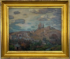 Corfe Castle - Dorset, England.  Original English Landscape Oil Painting.