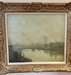 British Impressionist View of Tower Bridge from the Thames, December Afternoon