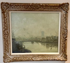 British Impressionist View of Tower Bridge from the Thames, December Afternoon