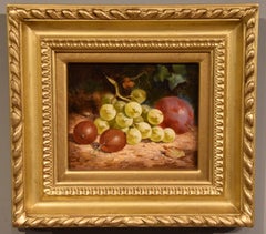 Oil Painting Pair by William Hughes "White Grapes" and "Black Grapes"