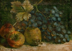 William Hughes - Late 19th Century Oil, Pear, Apples, and Grapes