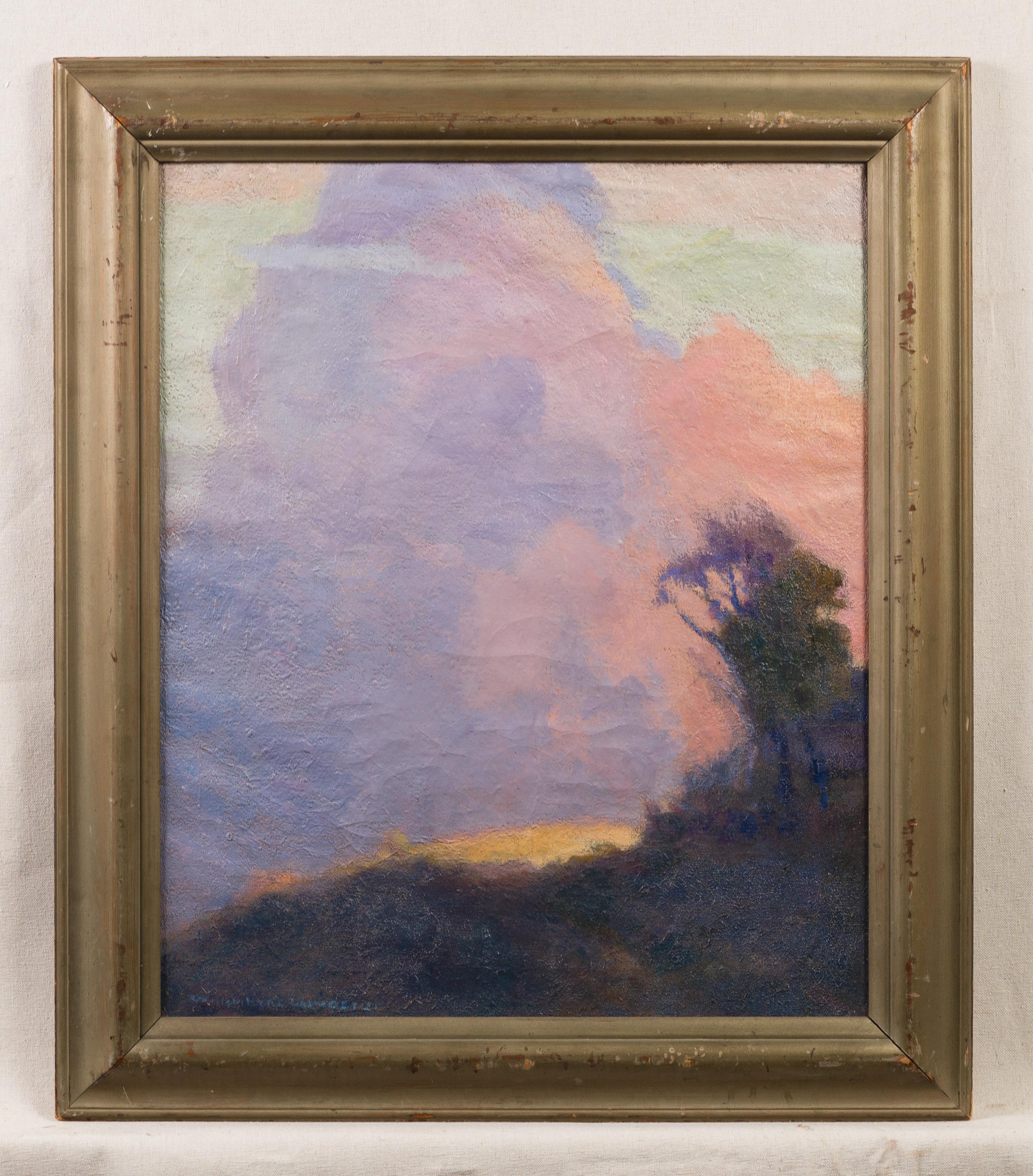 Antique American impressionist landscape oil painting.  Oil on canvas.  Framed.  Signed.  Artist bio; Lawrence, William Hurd   (1866-1938)
 
