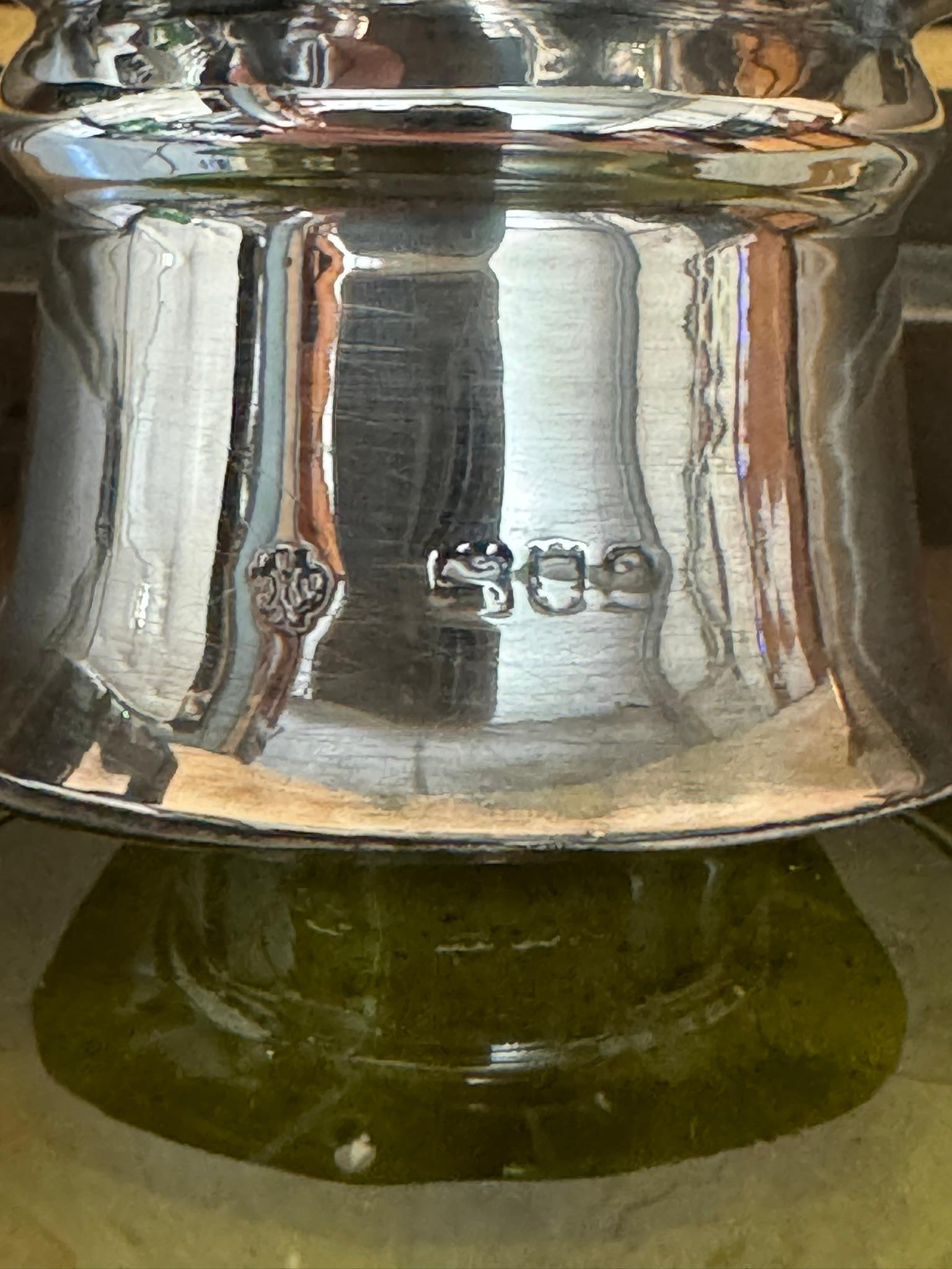 Argento 925 WILLIAM HUTTON ANTICO Greene & Greene PORT SPIRIT DECANTER STERLING SILVER COLLAR in vendita