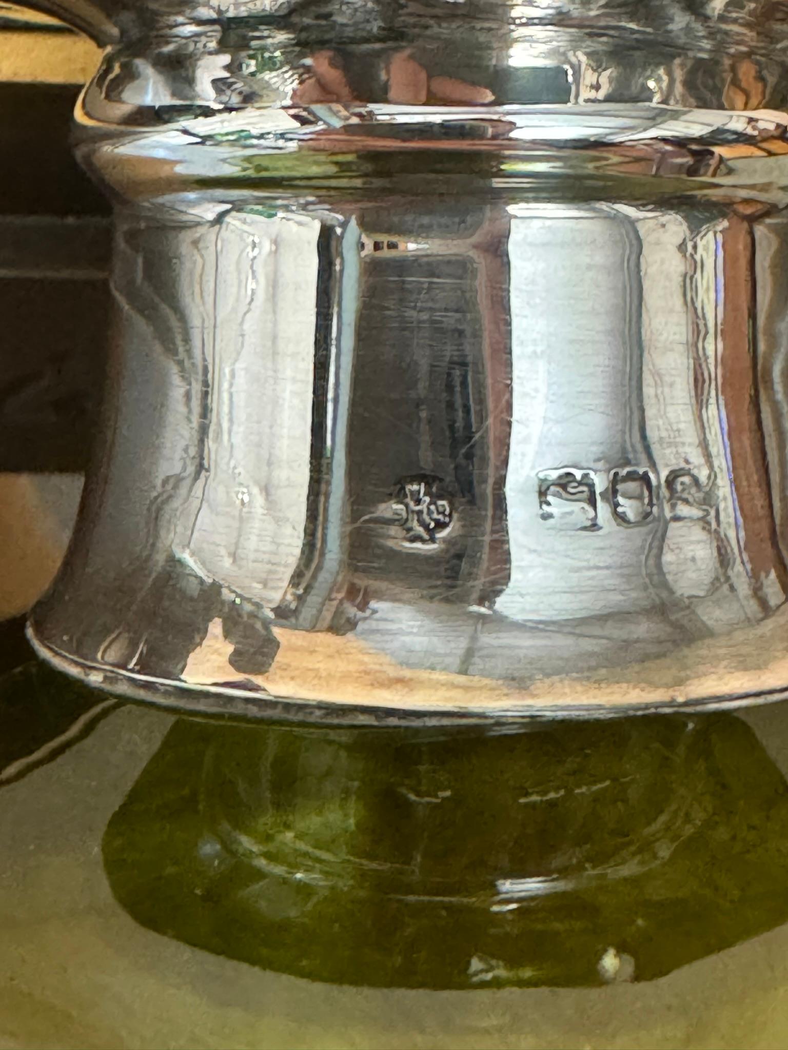 WILLIAM HUTTON ANTICO Greene & Greene PORT SPIRIT DECANTER STERLING SILVER COLLAR in vendita 1