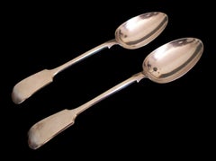 William Hutton & Sons, Antique Silver-Plate Serving Spoons, U.K., circa 1900