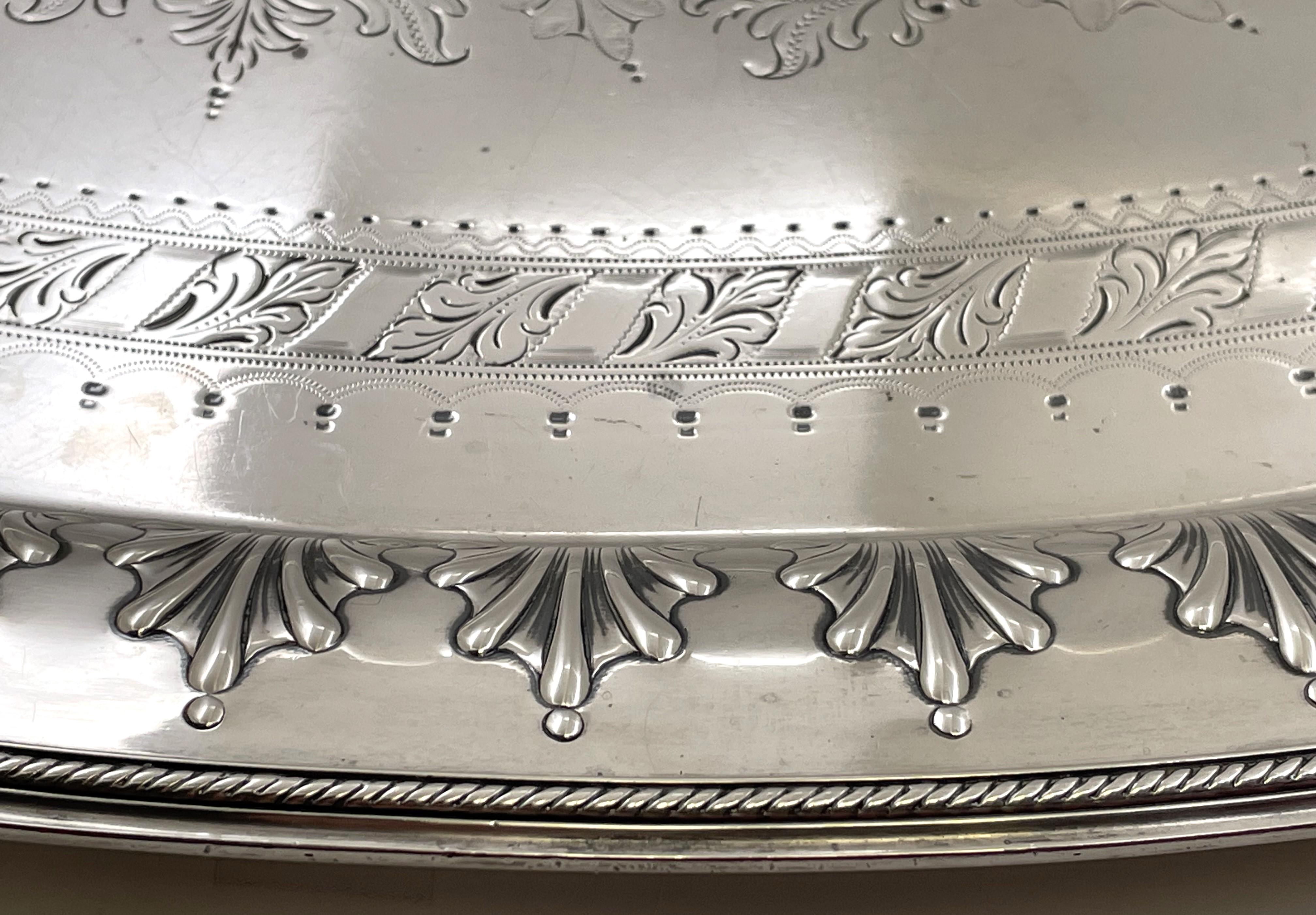 William Hutton & Sons Bandeja victoriana de dos asas de plata de ley inglesa de 1897 Silver en venta