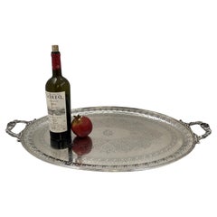William Hutton & Sons Bandeja victoriana de dos asas de plata de ley inglesa de 1897