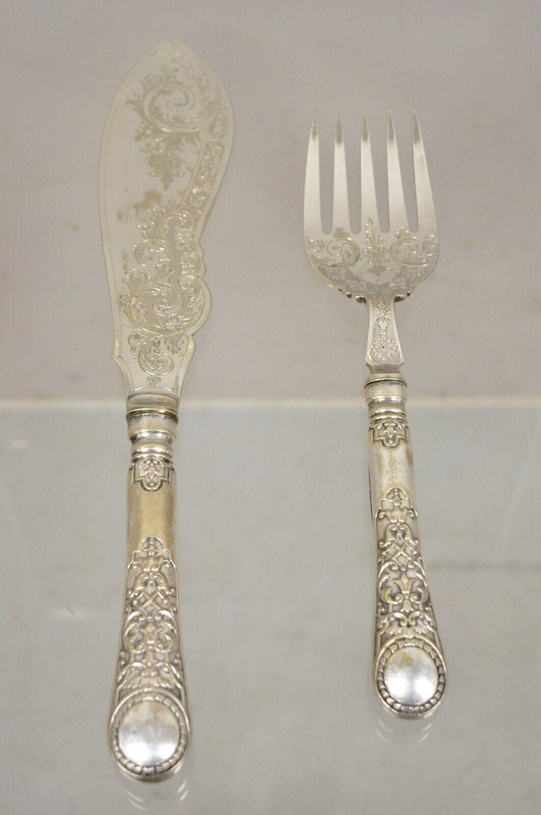 William Hutton & Sons, set di posate vittoriano in argento placcato per il servizio di pesce in vendita 5