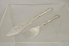 William Hutton & Sons English Victorian Silver Plated Fish Service Cutlery Set