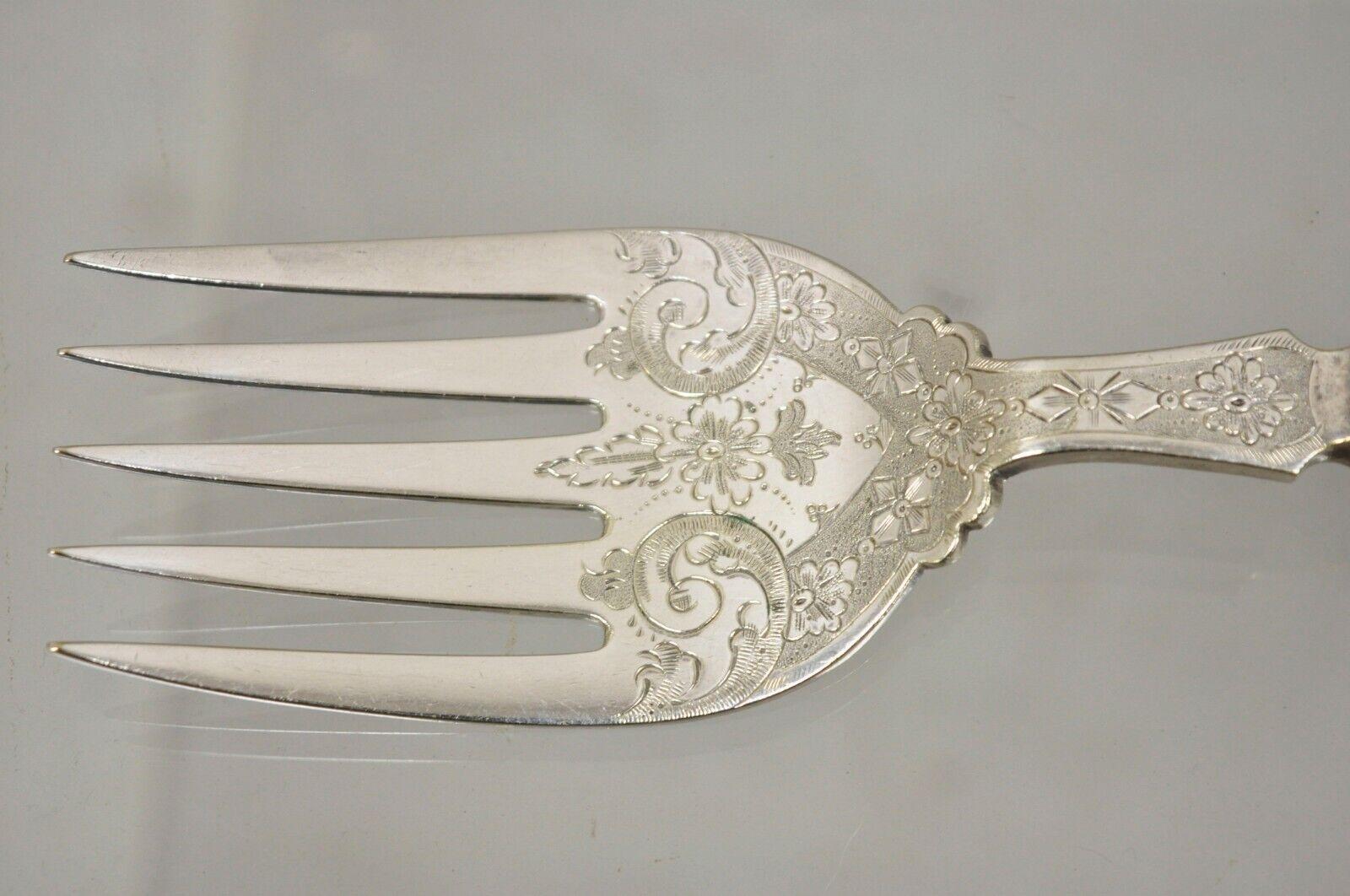 William Hutton & Sons English Victorian Silver Plated Fish Service Cutlery Set For Sale 2