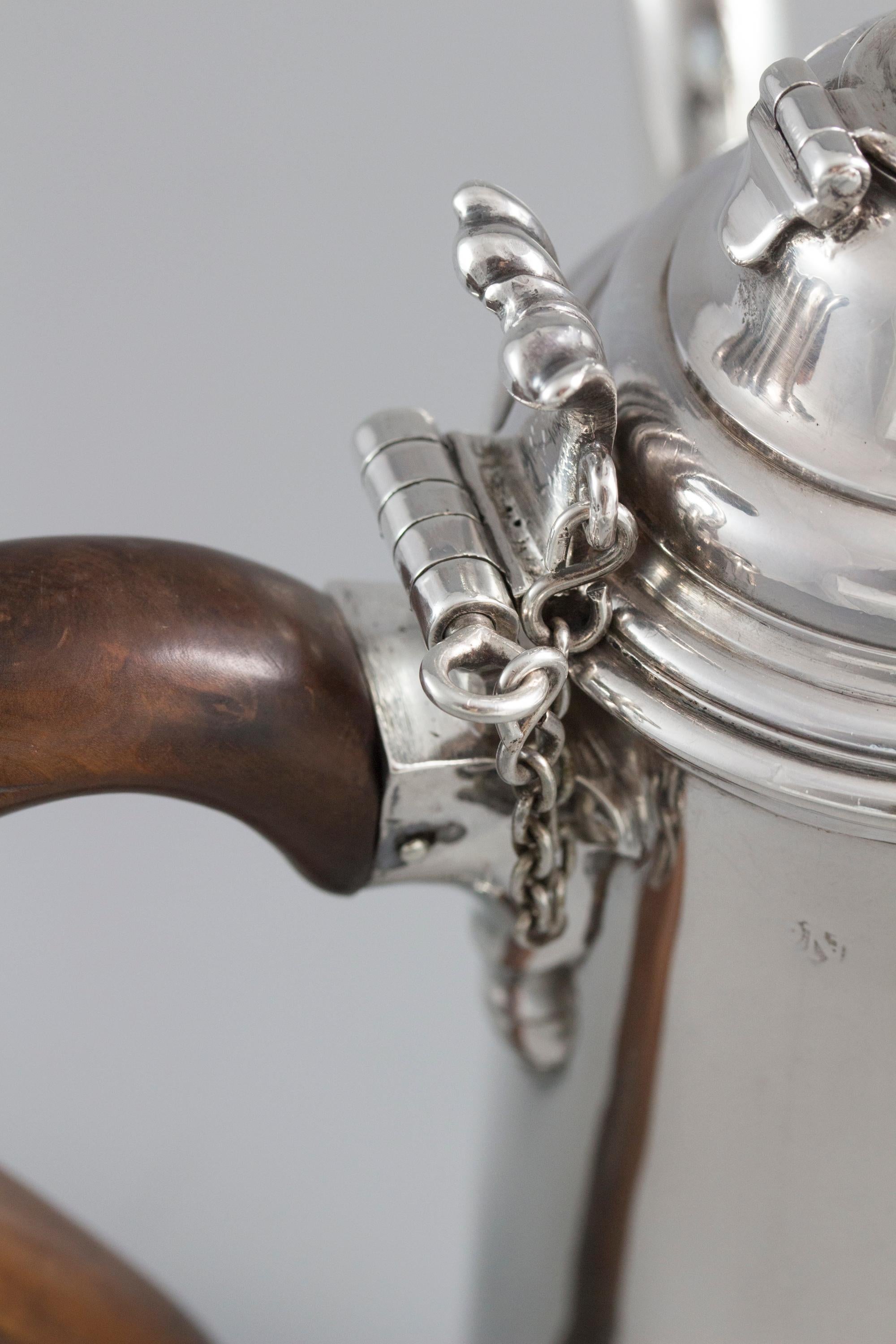 William III Britannia Silver Chocolate Pot, London, 1698 7