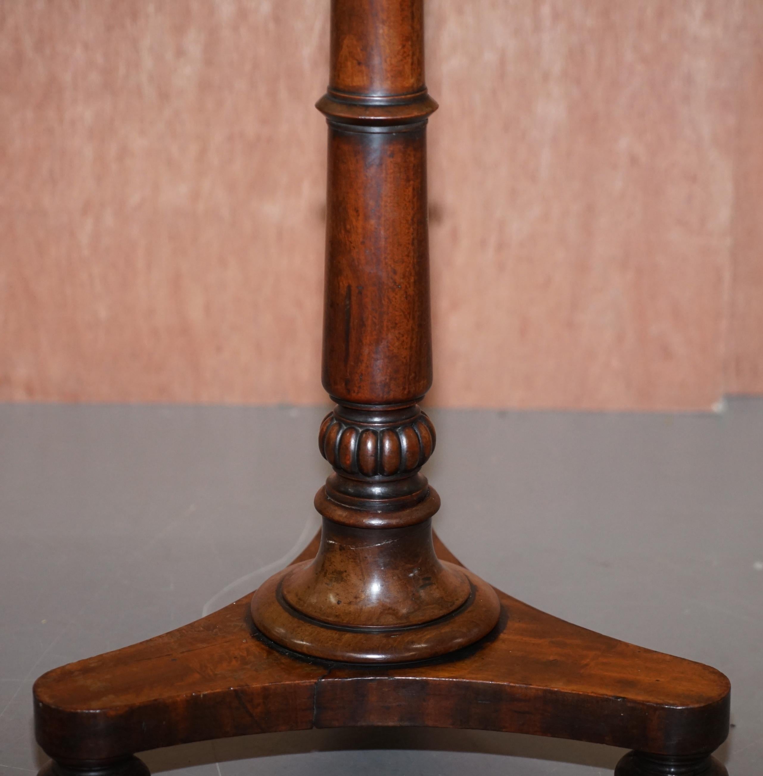 William IV 1830 Hardwood Occasional Table with Marble Top Large Side End Lamp 2