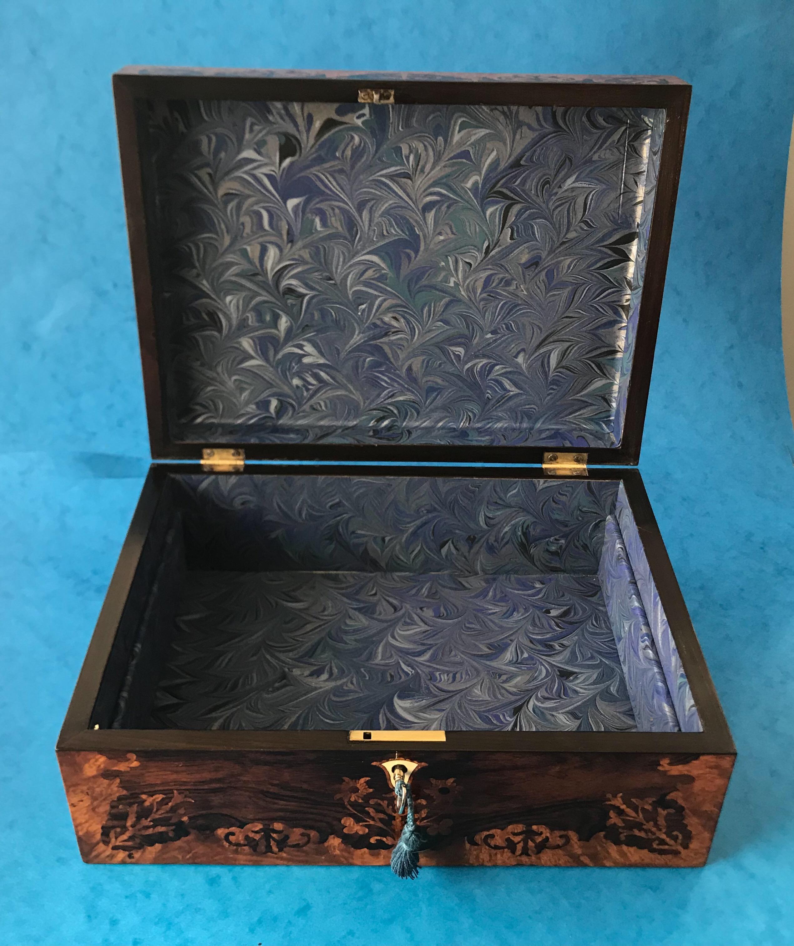 William IV 1830 pollard oak and Rosewood jewellery  box  7