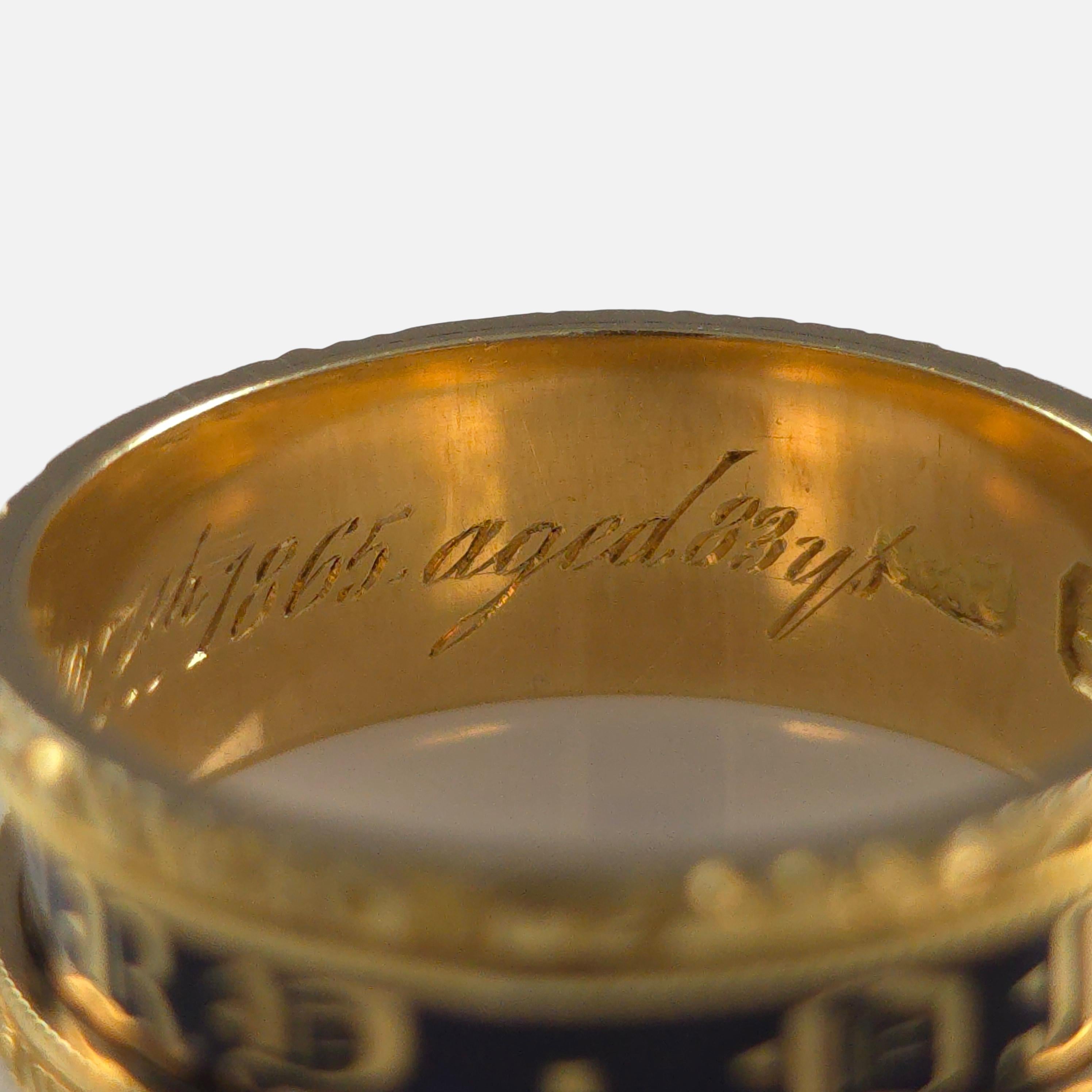 William IV 18ct Gold and Enamel Memorial Ring, 1833 For Sale 6