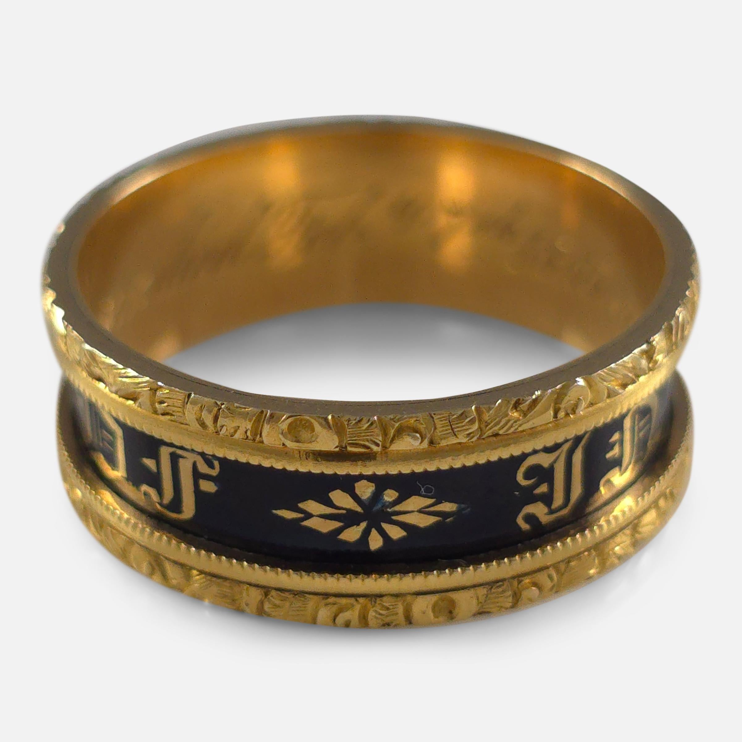 William IV 18ct Gold and Enamel Memorial Ring, 1833 For Sale 7